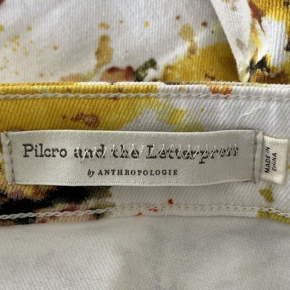 Anthropologie Pilcro Letterpress Jeans 28 Cropped High Rise Bootcut Lemon Grove - Picture 7 of 10